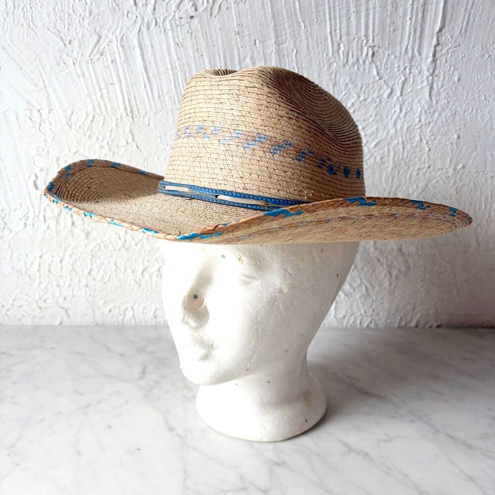 Summit Hats Straw Cowboy Hat Western Turquoise Blue Southwestern